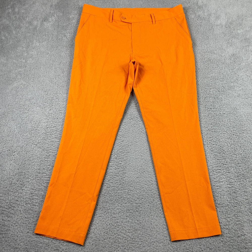 J.Lindeberg Vent Pant Mens 36x30 (Fits 36x29) Orange Golf Trousers Stretch